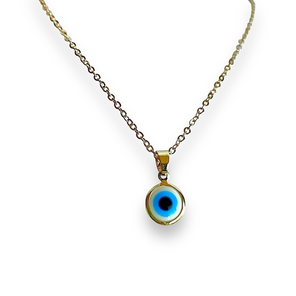 Gold Tone Evil Eye Necklace